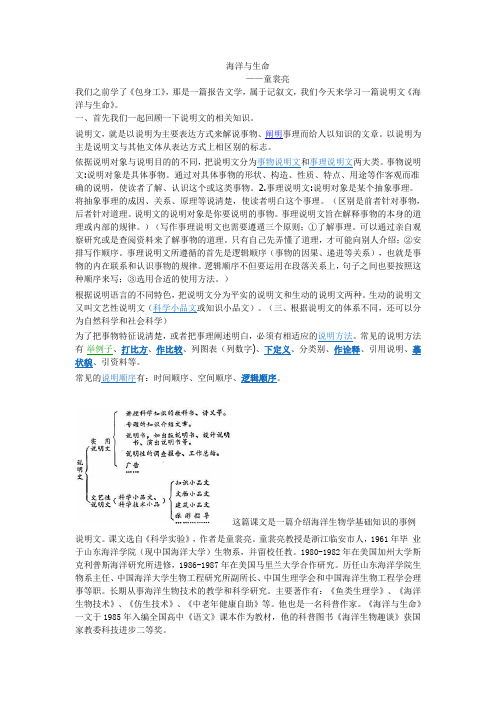 语文版语文第8课《海洋与生命》教案