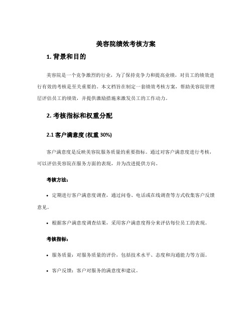 美容院绩效考核方案