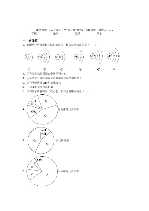 重庆市人教版初中化学九年级第三章物质构成的奥秘知识点总结(含解析)