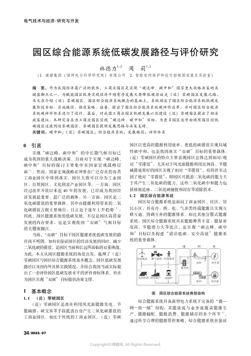 园区综合能源系统低碳发展路径与评价研究