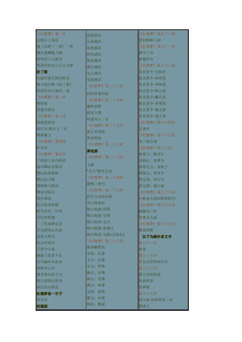 红楼梦诗词赏析大全