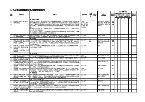 内部控制手册第3部分-内控矩阵(C)——6,3工程项目管理业务控制矩阵