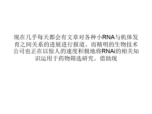 【推荐】RNAi技术及其应用