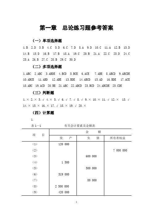 东北财经大学出版社《会计学习题与案例》第二版 答案