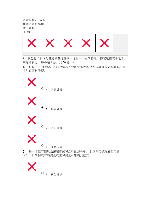 2014专业技术人员信息化能力建设