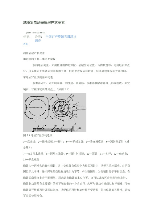 地质罗盘测量岩层产状要素