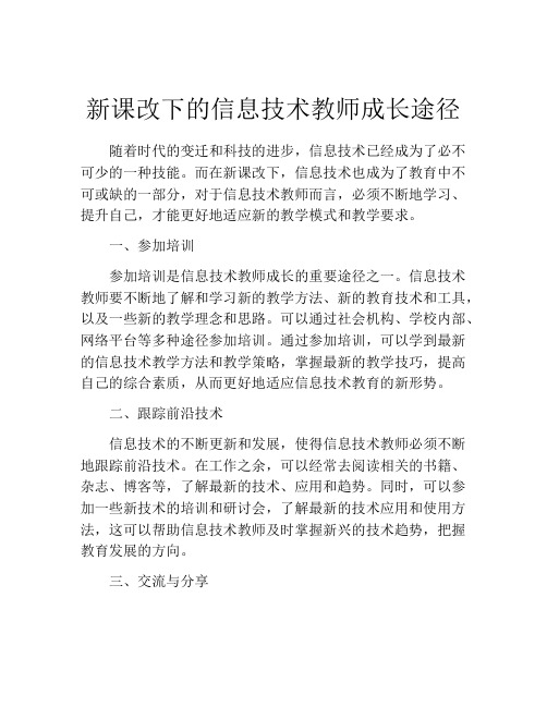 新课改下的信息技术教师成长途径