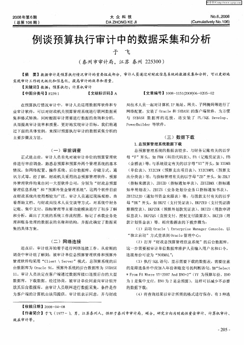 例谈预算执行审计中的数据采集和分析