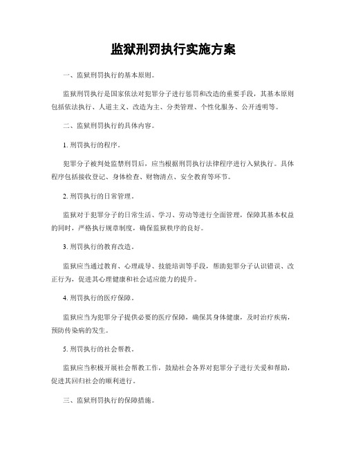 监狱刑罚执行实施方案