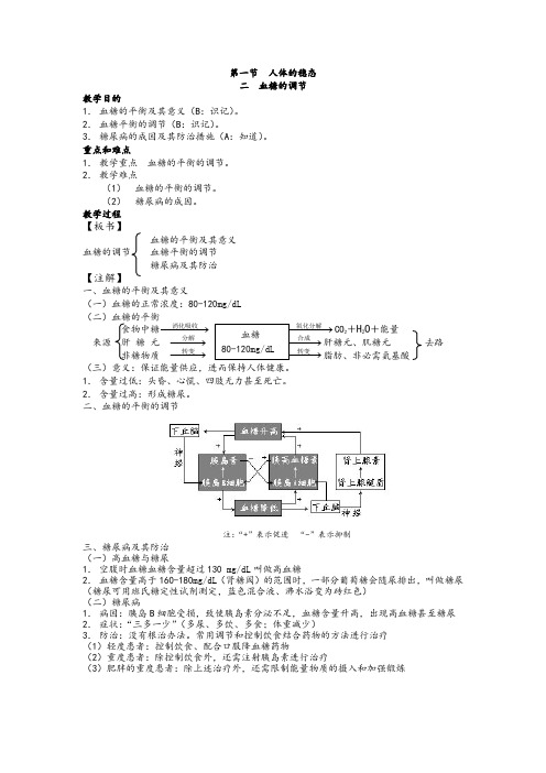 高中生物选修全一册人体的稳态之血糖的调节