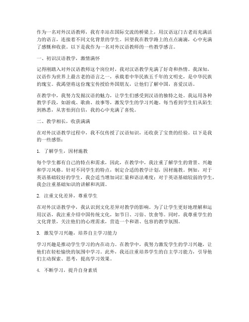 对外汉语教师教学感言