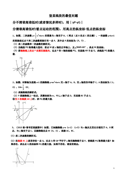 二次函数与竖直线段最大值(4)