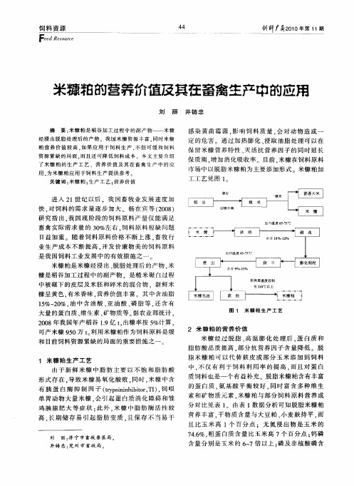 米糠粕的营养价值及其在畜禽生产中的应用