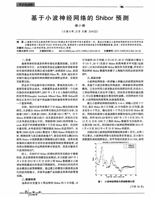 基于小波神经网络的Shibor预测