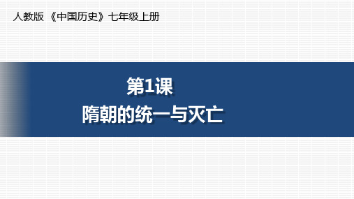 部编版历史七年级下册第1课隋朝的统一与灭亡说课课件(17张)