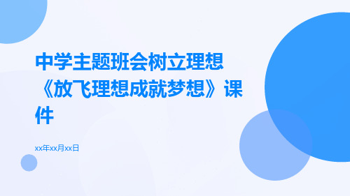 中学主题班会树立理想《放飞理想成就梦想》课件