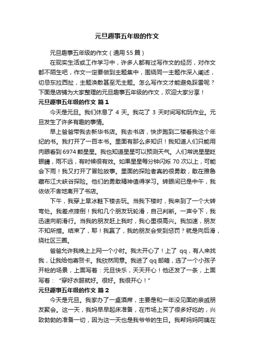 元旦趣事五年级的作文