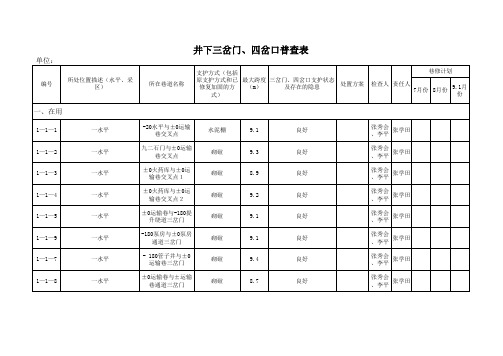 巷道普查表