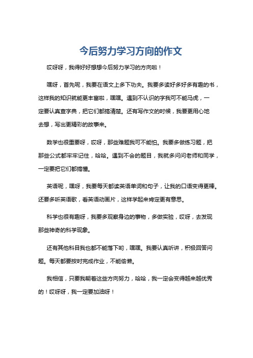 今后努力学习方向的作文