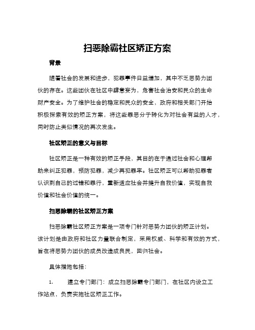 扫恶除霸社区矫正方案