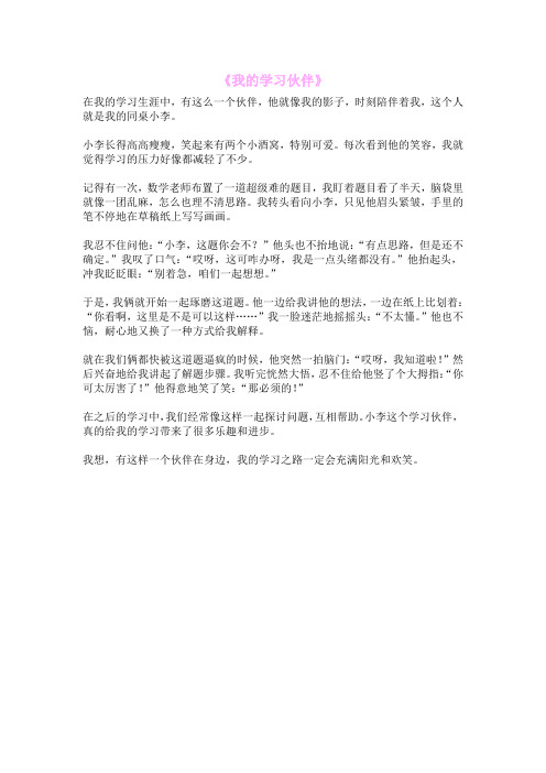 《我的学习伙伴》