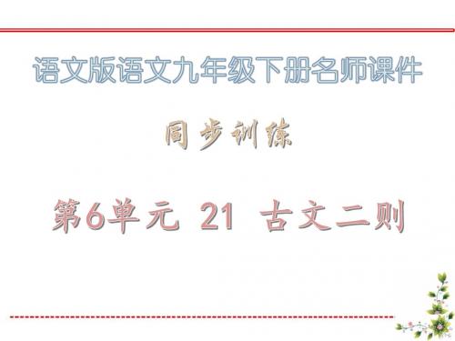 同步训练·21 古文二则_语文版语文九年级下册课件