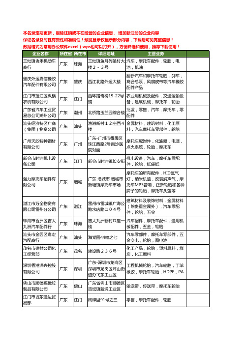 新版广东省摩托车轮胎工商企业公司商家名录名单联系方式大全403家