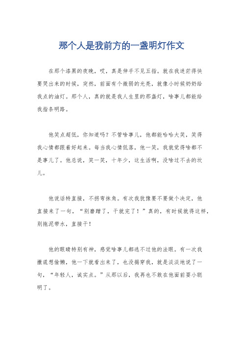 那个人是我前方的一盏明灯作文