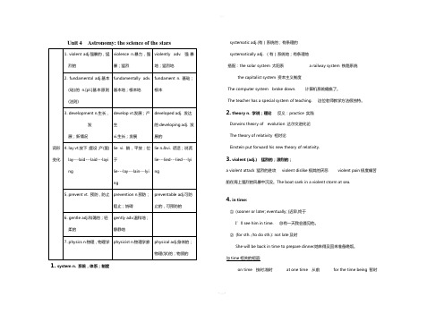 必修3-Unit4-Astronomy-the-science-of-the-stars词汇讲解