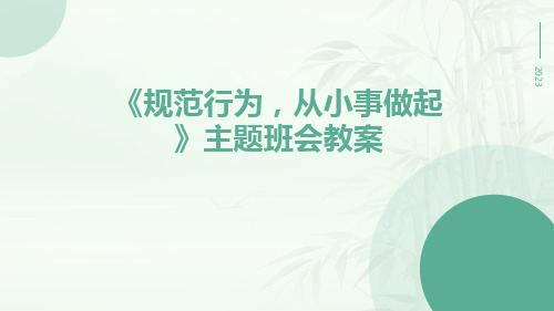 《规范行为从小事做起》主题班会教案