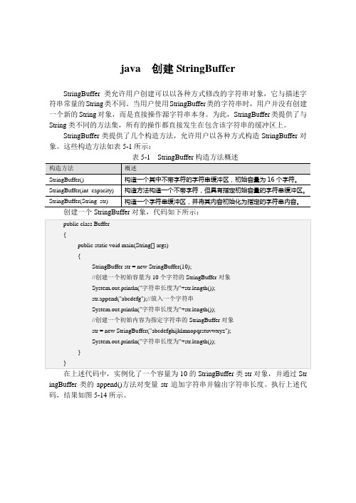 java  创建StringBuffer