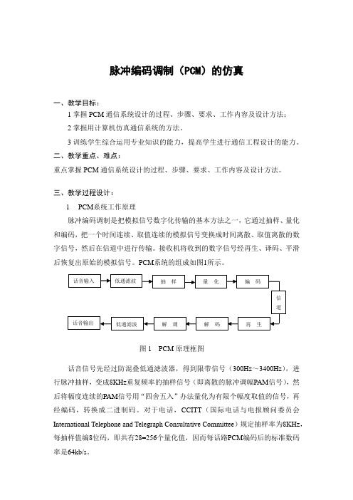 教学资源 46脉冲编码调制(PCM)的仿真 电子教案