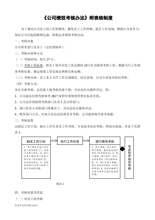 环境检测公司绩效考核办法附全套表格精选版精心总结