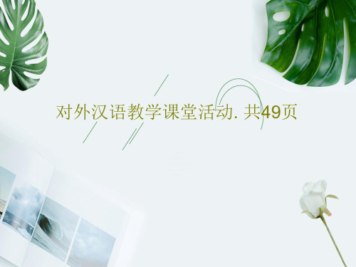 对外汉语教学课堂活动. 共49页PPT51页