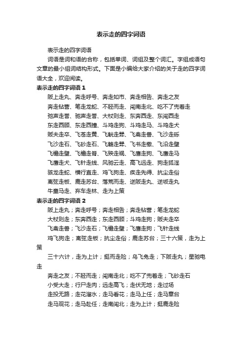 表示走的四字词语