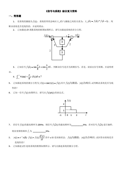 中国石油大学期末考试复习题 050130信号与系统-18