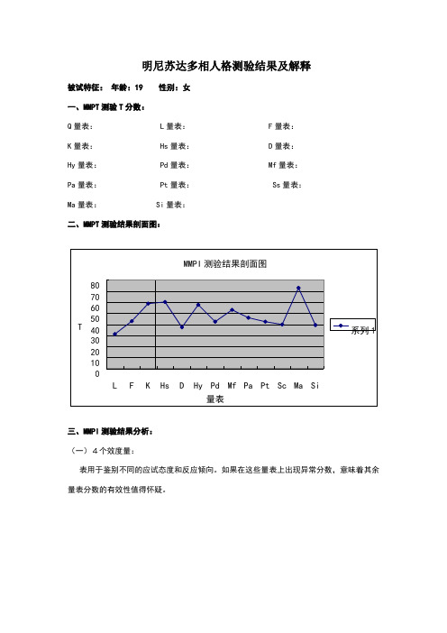 明尼苏达多相人格测验结果及解释