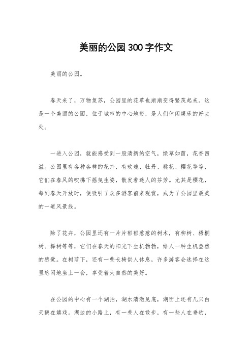 美丽的公园300字作文