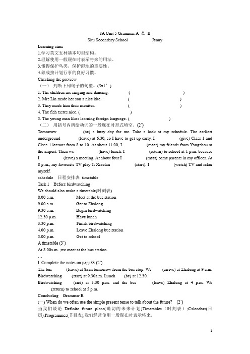 8A Unit 5 Grammar1教案