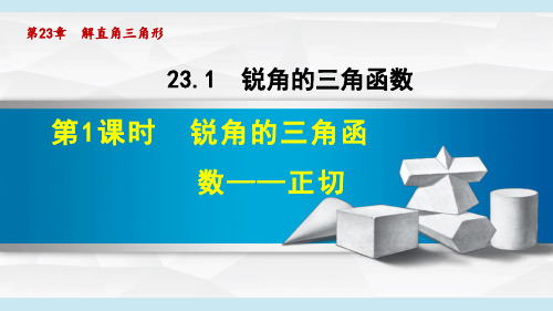 沪科版九年级数学上册《锐角的三角函数》课件