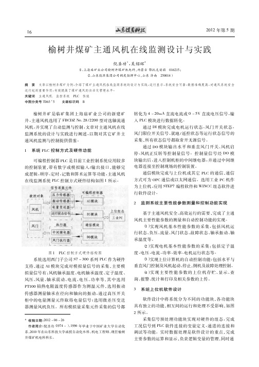 榆树井煤矿主通风机在线监测设计与实践