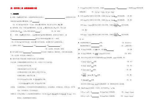 高一数学第二章 函数基础练习题 新课标 人教版 试题