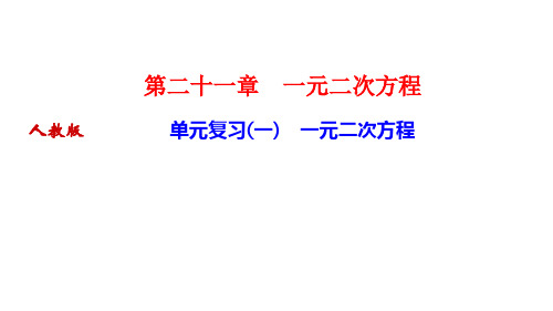 人教版九年级数学上册作业课件 第二十一章 一元二次方程 单元复习(一) 一元二次方程