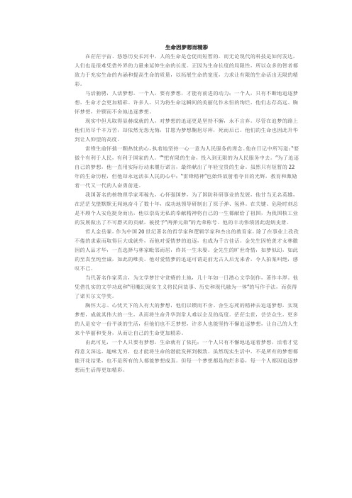 生命因梦想而精彩