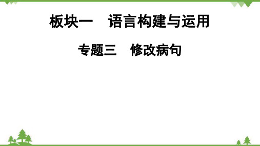 中考语文二轮复习板块1专题3 修改病句课件