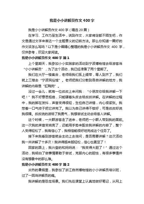 我是小小讲解员作文400字（精选20篇）