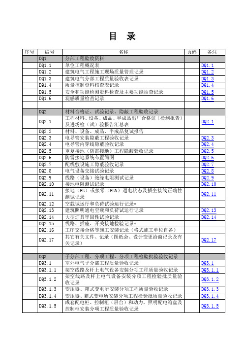 建筑电气工程质量验收资料