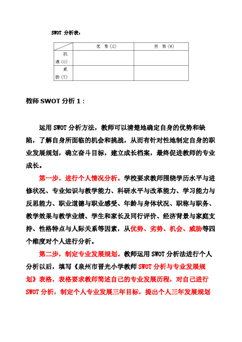 教师SWOT分析案例1