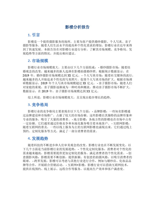 影楼分析报告