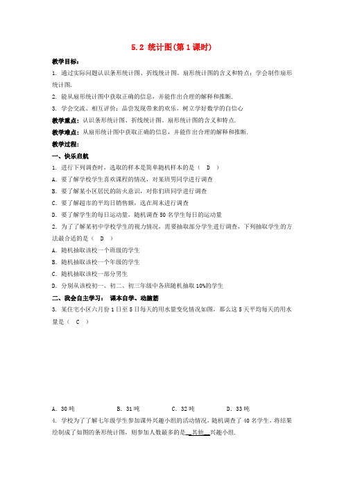 2018_2019学年七年级数学上册第5章数据的收集与统计5.2统计图教案(新版)湘教版